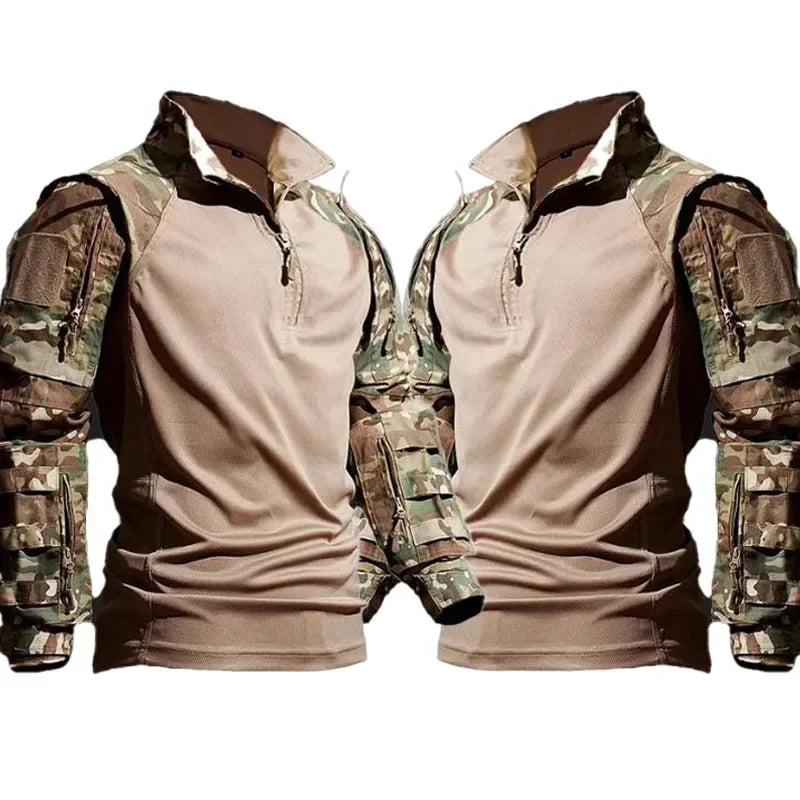 Tactical Shirts Hunting Suit Outdoor Training Durable Breathable Camo Set Waterproof Quick Dry Camping Windproof Combat Shirts