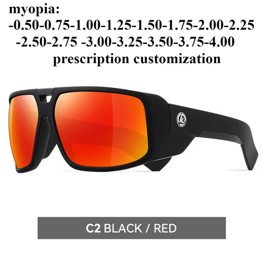 58mm-140mm New Large Frame Windproof Polarized Sunglasses Custom Myopia Astigmatism Prescription Sun Glasses -1.00