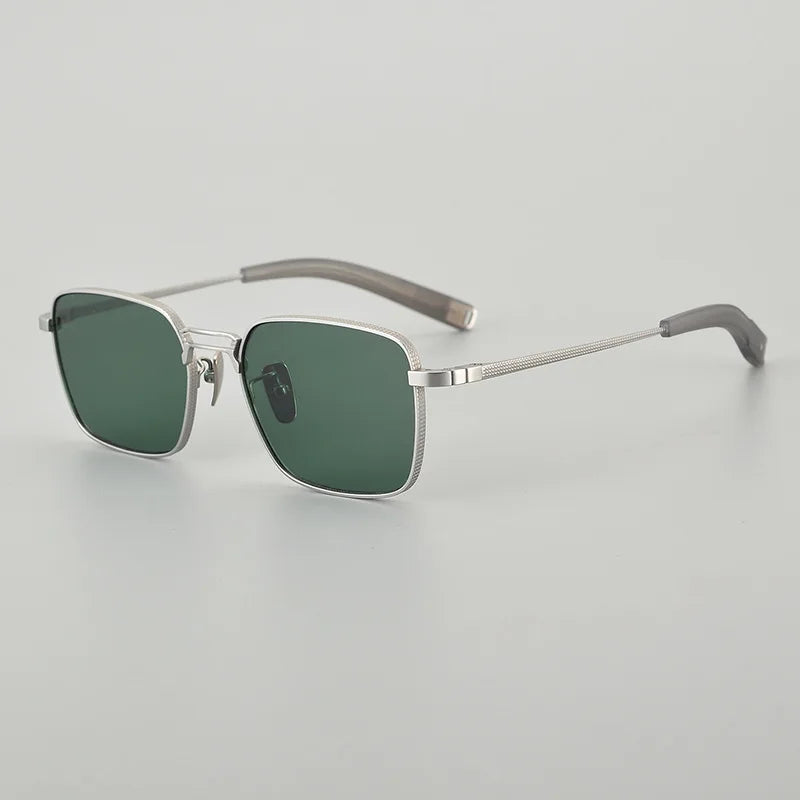 New Pure Titanium Luxury Cool Gradient Polarized Sunglasses Men Women Retro Square Hip-Hop Large Frame Driving Sun Glasses UV400