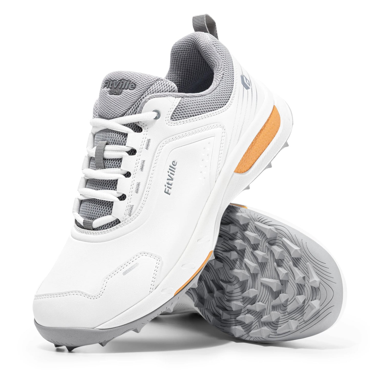FitVille Men's Golf Shoes Professional Wide Spikeless Golfing Shoes for Men Wear Equipment Sports Sneakers Water Resistant