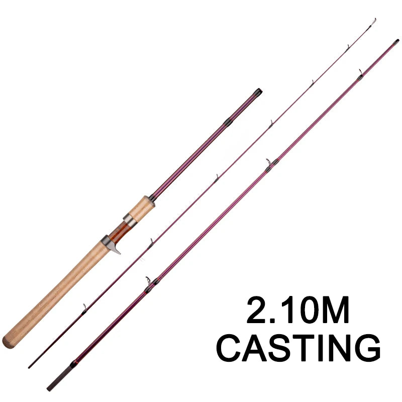 OBSESSION PHANTOM 2 Setions Fresh Water Lake Rock Trout Fishing Rod 1.8m 2.1m 2.25m Solid Tip Spinning Casting Fishing Rod