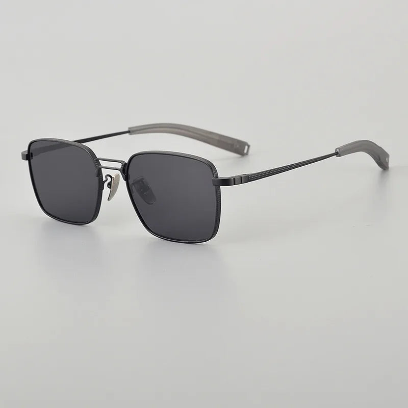New Pure Titanium Luxury Cool Gradient Polarized Sunglasses Men Women Retro Square Hip-Hop Large Frame Driving Sun Glasses UV400