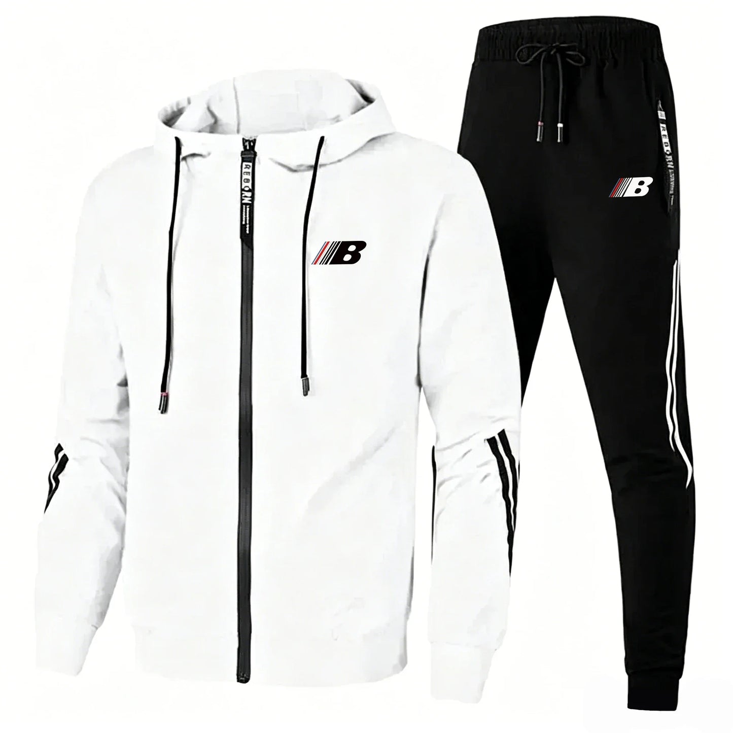 New Spring and Autumn Fashion Men's Sportswear Fitness Set, Golf Wear Two Piece Set, Casual Zipper Jacket and Sports Pants