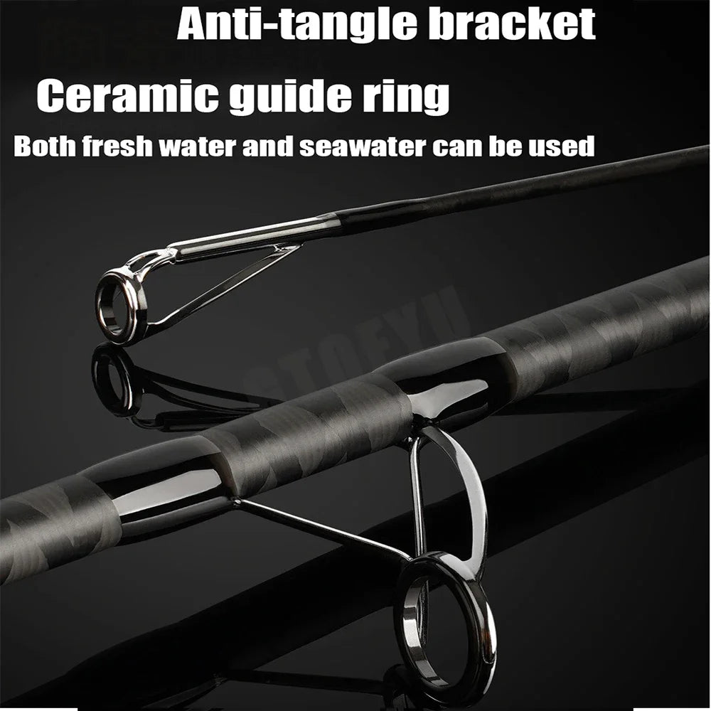4.2/3.9m Carp Fishing Rod 50lb 3Sections FUJI Reel Seat 40t Carbon Fiber Travel Throwing 80-300g Shore Casting Spinning Pole