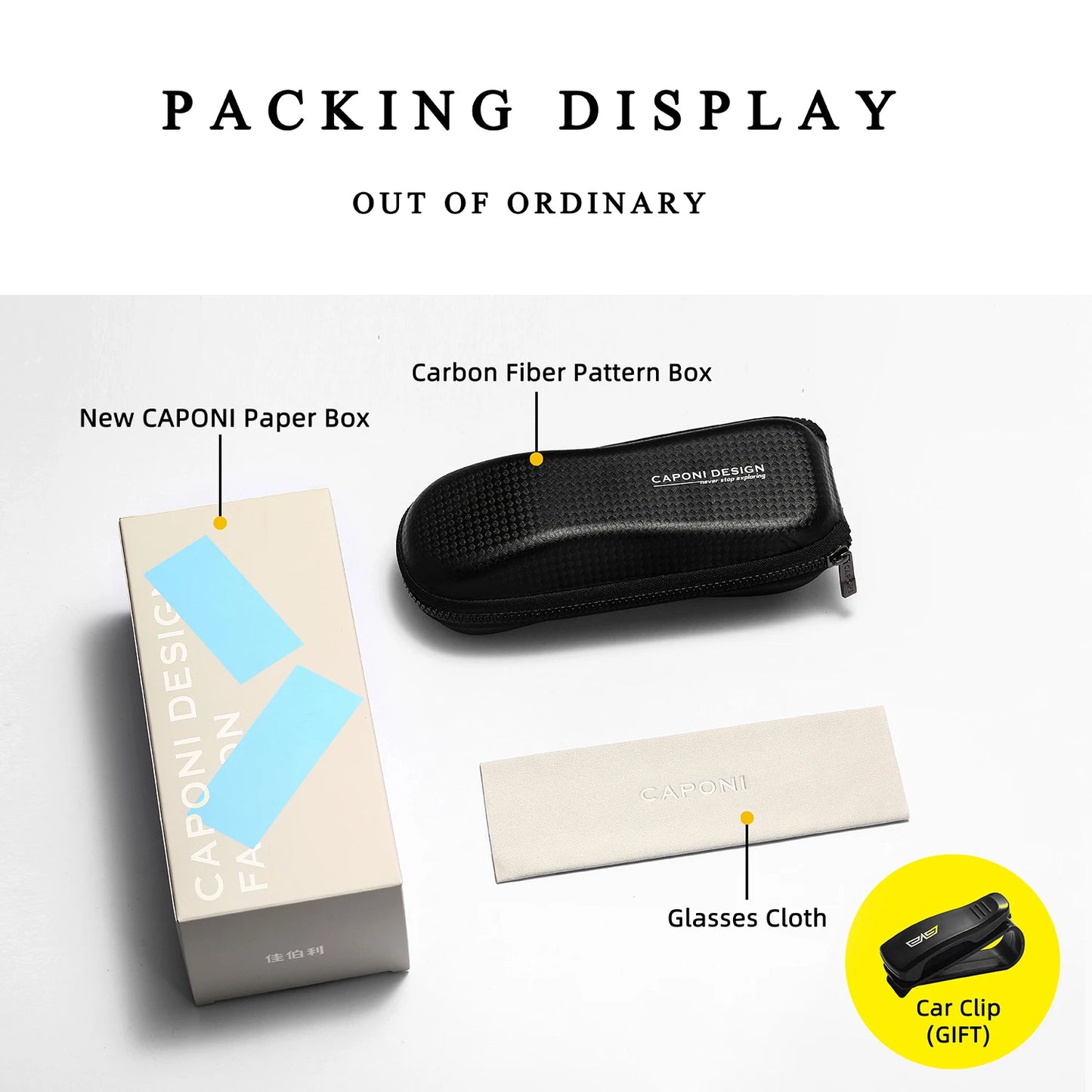 CAPONI Fashion Sunglasses For Men Gradient Photochromic Outdoor Luxury Sun Glasses UV400 New Designer Eyewear Titanium BS7536