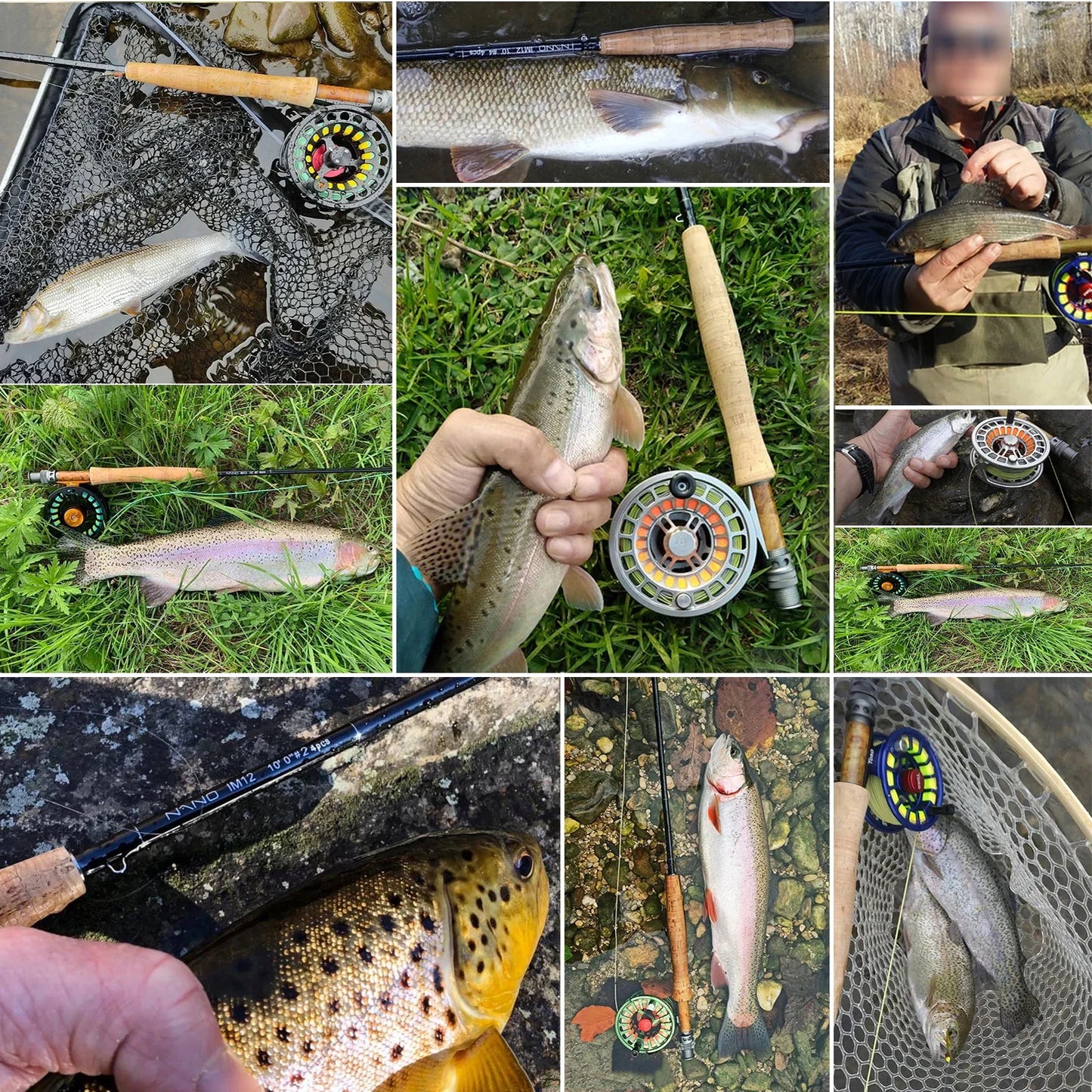 Maximumcatch Nano Nymph Fly Fishing Rod IM12 Graphite Carbon Fiber Fast Action With Hard Tube 10FT #3 #4