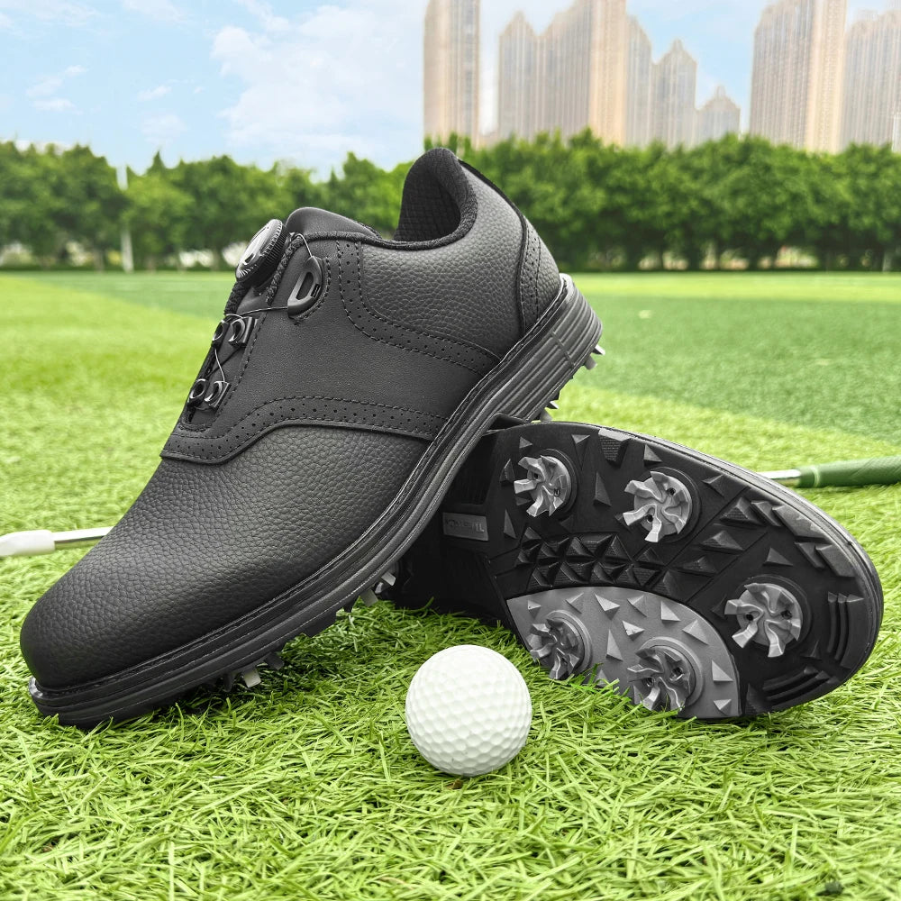 Golf Shoes for Men, Anti-slip Spiked Sole Comfortable Breathable Golf Sneakers, Outdoor Sports Golf Footwear for Golfer 39-49