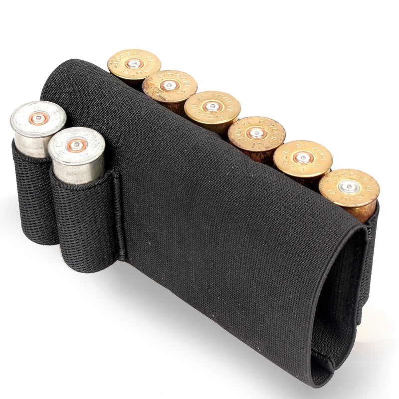 Rifle Buttstock Shell Ammo Holder Tactical Ammo Carrier 5/7/8/9/14 Round Elastic Pouch for Hunting Shooting Use