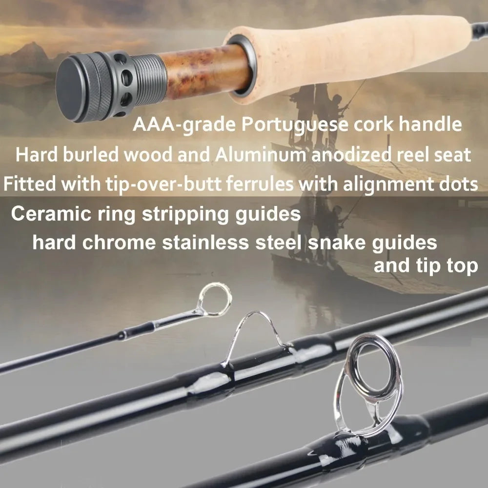 Maximumcatch Nano Nymph Fly Fishing Rod IM12 Graphite Carbon Fiber Fast Action With Hard Tube 10FT #3 #4