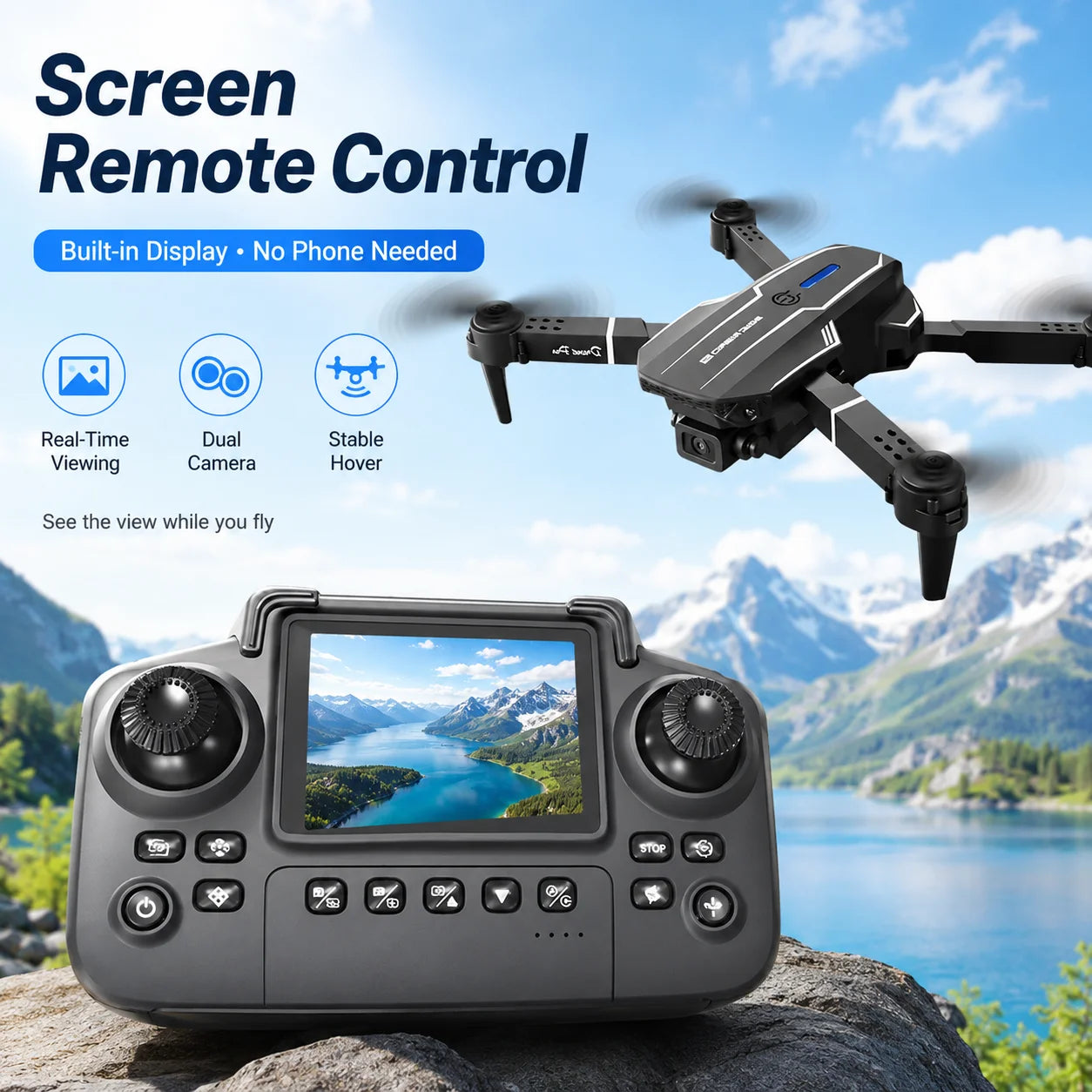 HD Aerial Drone 90° Adjustable Lens Dual Camera Switch Beauty Shooting Gesture Photo Video MV Production Gravity Sensing App Phone Control RC Drone