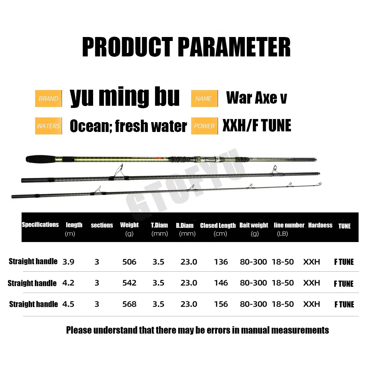 4.2/3.9m Carp Fishing Rod 50lb 3Sections FUJI Reel Seat 40t Carbon Fiber Travel Throwing 80-300g Shore Casting Spinning Pole