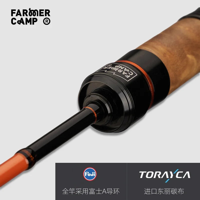 Farmer Camp Lingxi Lu Ya Gan Multi-section Travel Portable Catapult Fishing Rod, Stream Micro-object Horse Mouth Straight Handle