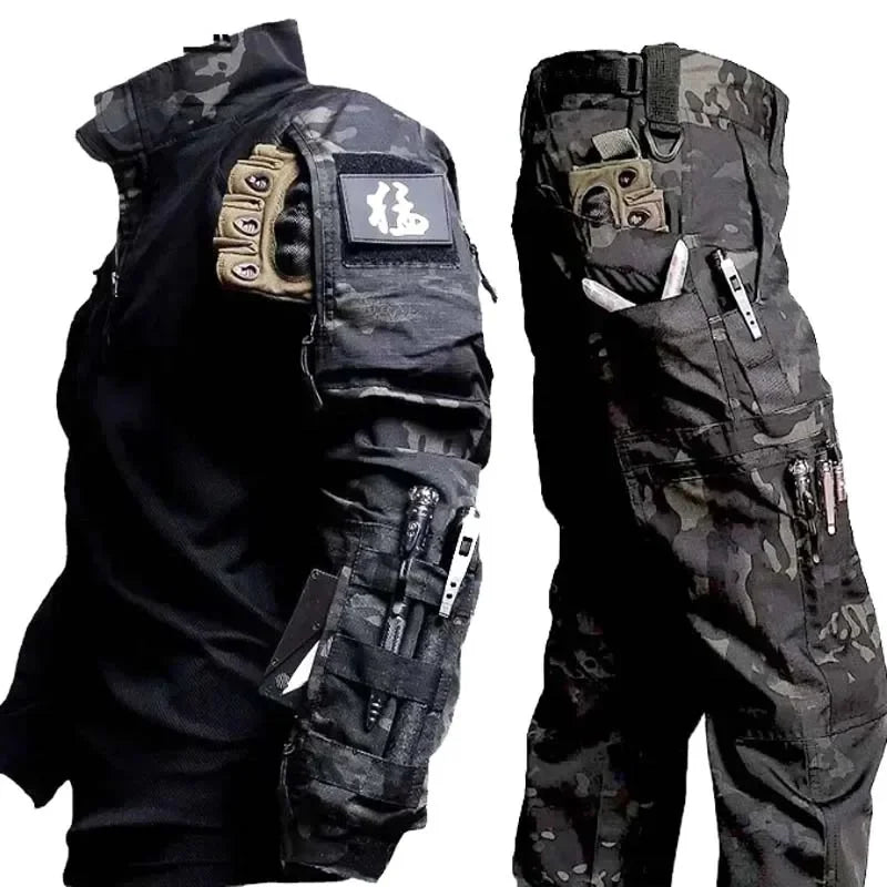 Tactical Shirts Hunting Suit Outdoor Training Durable Breathable Camo Set Waterproof Quick Dry Camping Windproof Combat Shirts