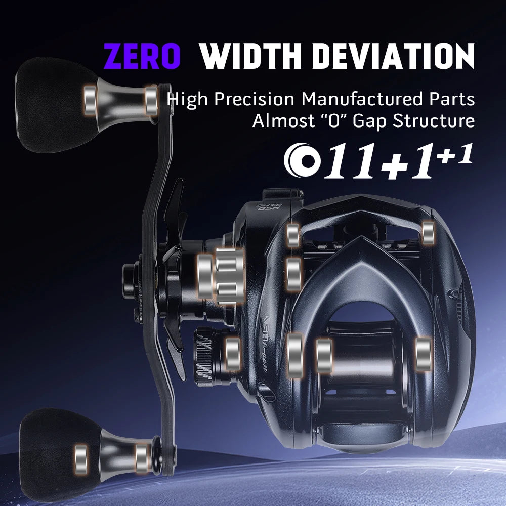 Soloking Ashmoon Alloy 8.1:1 Baitcasting Reel 12+1 BB Longcast Bait Finesse Bass Pike Saltwater Baitcaster Reel 6KG Max Drag