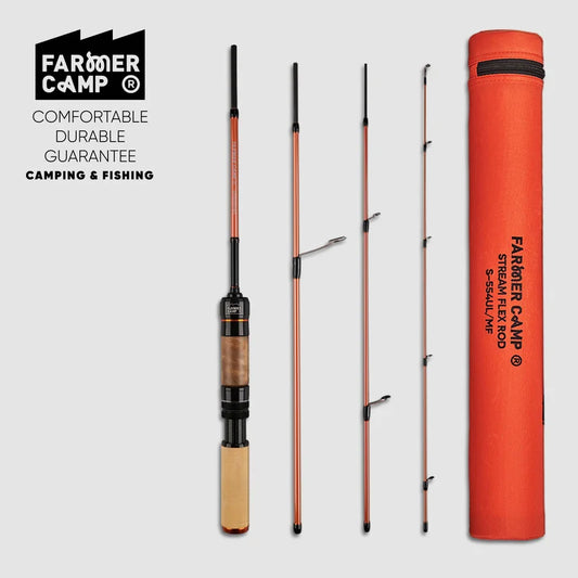 Farmer Camp Lingxi Lu Ya Gan Multi-section Travel Portable Catapult Fishing Rod, Stream Micro-object Horse Mouth Straight Handle