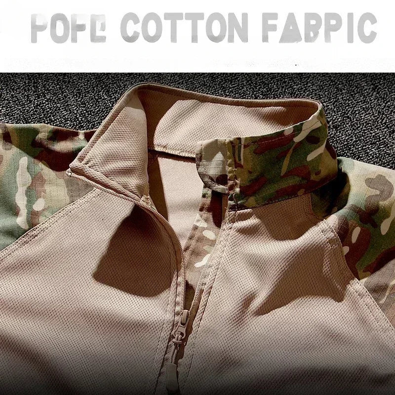 Tactical Shirts Hunting Suit Outdoor Training Durable Breathable Camo Set Waterproof Quick Dry Camping Windproof Combat Shirts
