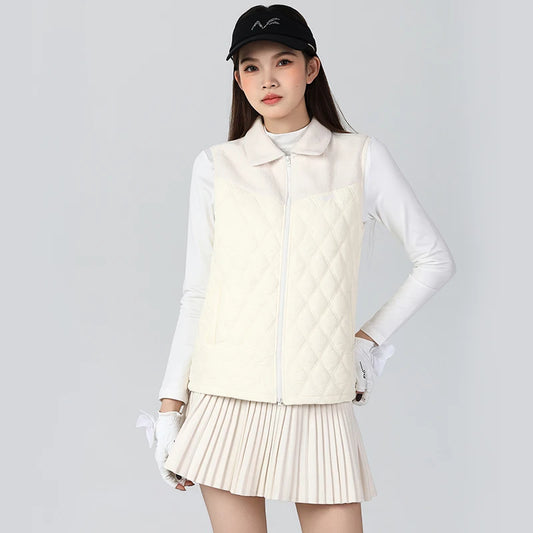 Golf Wear Winter Women's Waistcoat Comfortable Warm Vest Windproof Slim High Quality Outdoor Leisure Sports Suit Skirt