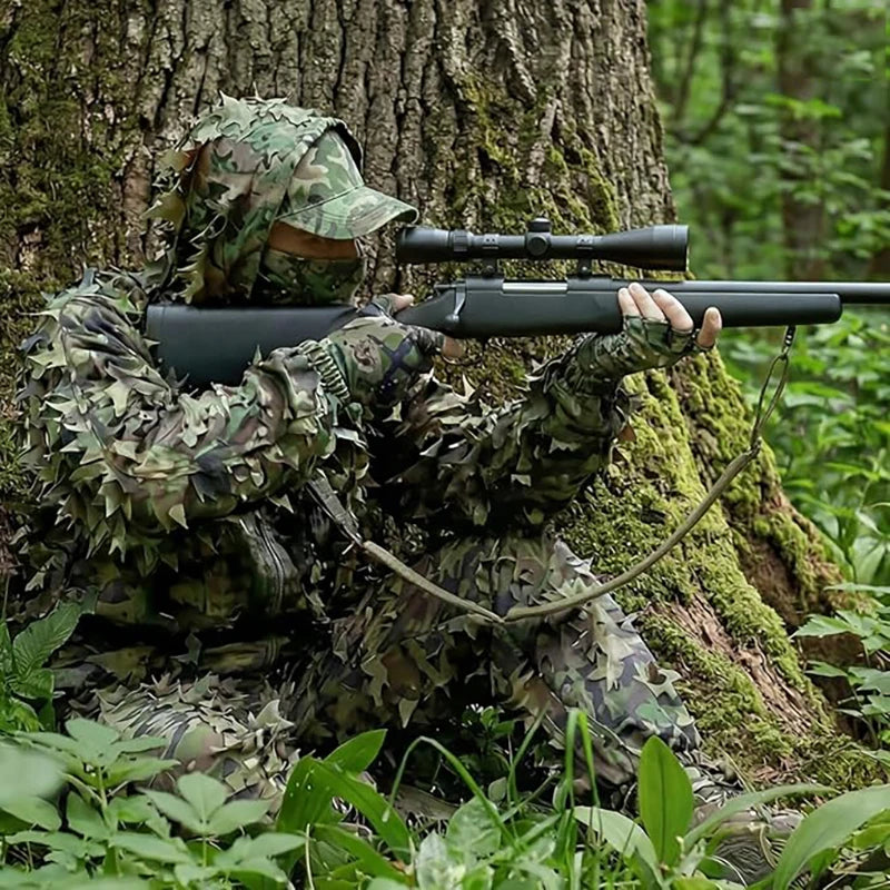 3D Leafy Camo Suit Hunting Camouflage Breathable Ghillie Suit Clothing Woodland Apparel for Hunting Airsoft Wildlife Photography