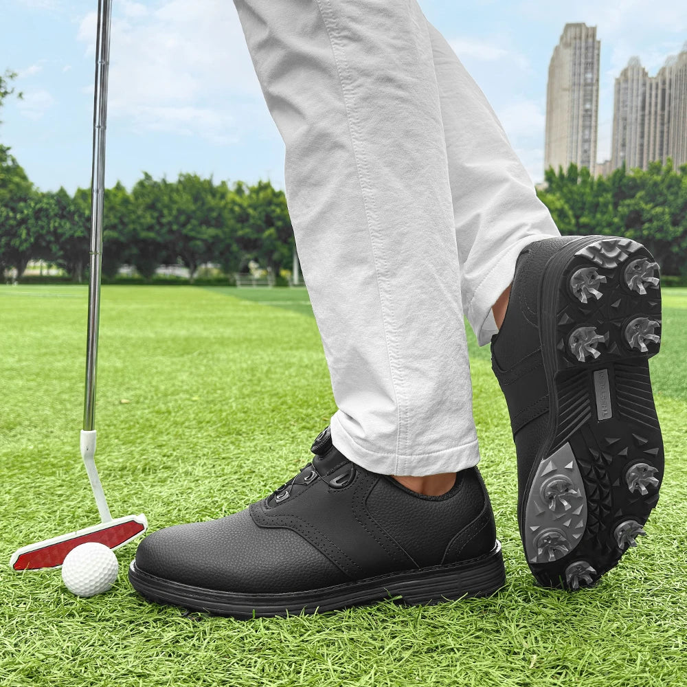 Golf Shoes for Men, Anti-slip Spiked Sole Comfortable Breathable Golf Sneakers, Outdoor Sports Golf Footwear for Golfer 39-49