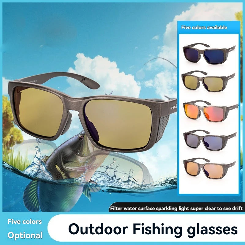 Outdoor Fishing Boating Polarized PC High Light Transmission Sunglasses With Adjustable Nose Pads and Non-slip Cord Design