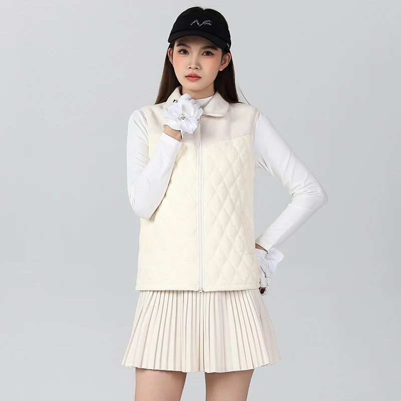 Golf Wear Winter Women's Waistcoat Comfortable Warm Vest Windproof Slim High Quality Outdoor Leisure Sports Suit Skirt