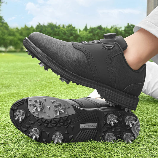 Golf Shoes for Men, Anti-slip Spiked Sole Comfortable Breathable Golf Sneakers, Outdoor Sports Golf Footwear for Golfer 39-49