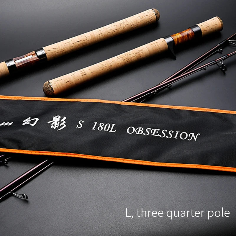 OBSESSION PHANTOM 2 Setions Fresh Water Lake Rock Trout Fishing Rod 1.8m 2.1m 2.25m Solid Tip Spinning Casting Fishing Rod