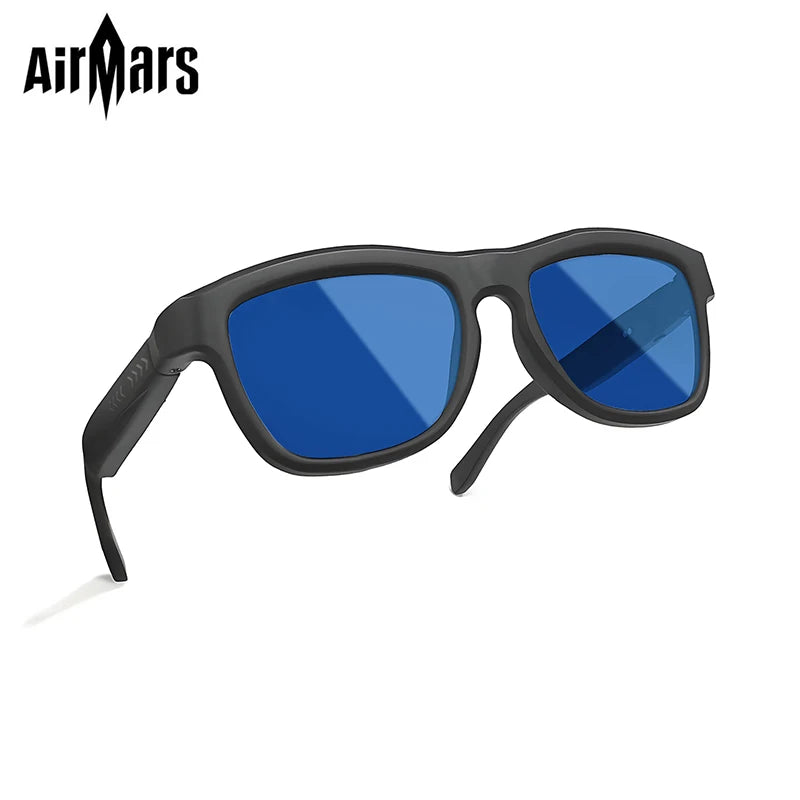GV09 Airmars Smart Glasses Black blue color Polarized Sunglass Music  Assistant Outdoor Sports Smart Sunglasses
