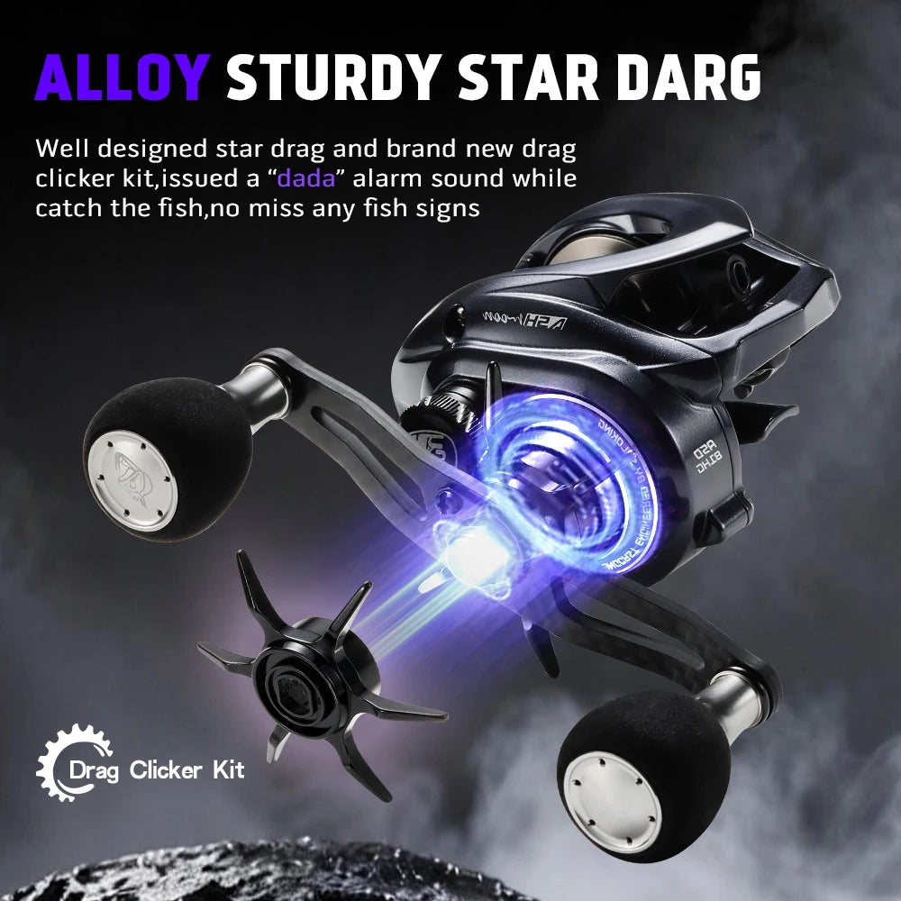 Soloking Ashmoon Alloy 8.1:1 Baitcasting Reel 12+1 BB Longcast Bait Finesse Bass Pike Saltwater Baitcaster Reel 6KG Max Drag