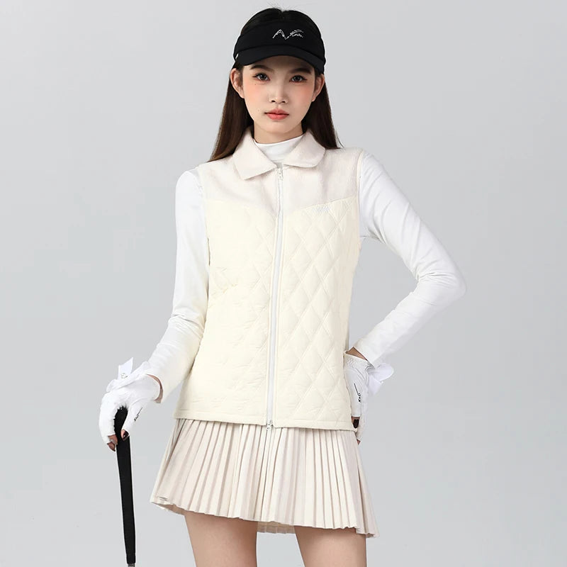 Golf Wear Winter Women's Waistcoat Comfortable Warm Vest Windproof Slim High Quality Outdoor Leisure Sports Suit Skirt