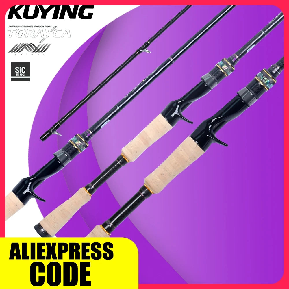 KUYING DUKE Competation Bass Master Fishing Rod Casting 6'5" 6'6" M ML Super Fast Action FUJI SIC Ring Toray Carbon