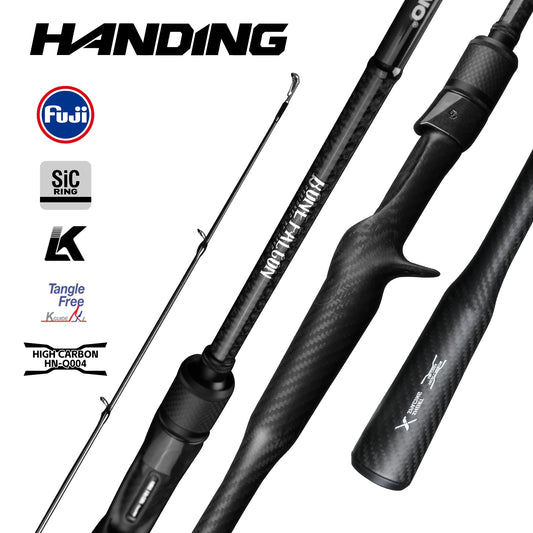 HANDING BONE FALCON Full Carbon Monocoque Handle Fishing Rod Fuji SiC Guide Ring M40X Carbon Fiber Extra Fast Sensitive Rods