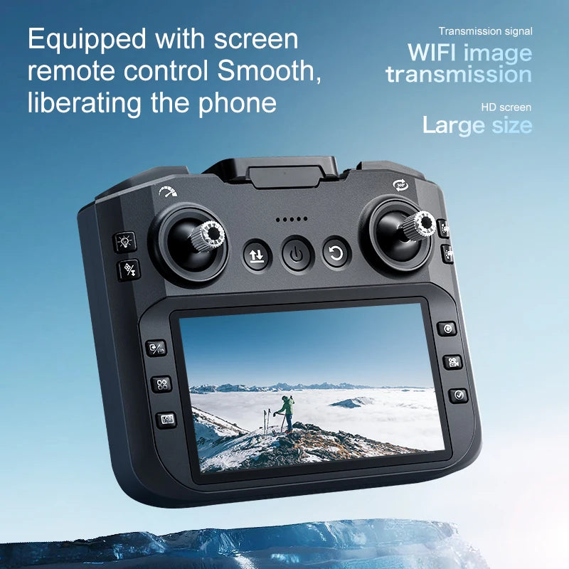 Folding Portable RC Drone Brushless Motor Screen Remote Control WiFi Low Latency Transmission Dual Camera 90° Wide Angle LED Rolling Light Outdoor Aerial Drone