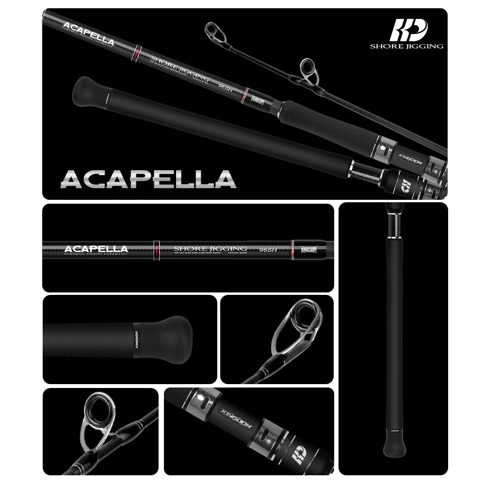 Kingdom 5 Sections Travel Shore Jigging Fishing Rod 2.9m 3.3m Max Jig Lure 100g-120g Fuji Rings Sea Fishing Spinning Rod