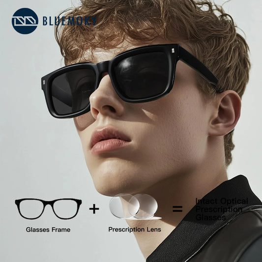 BLUEMOKY Square Prescription Polarized Bifocal Sunglasses UV400 Sunscreen Graduated Sun Glasses Men