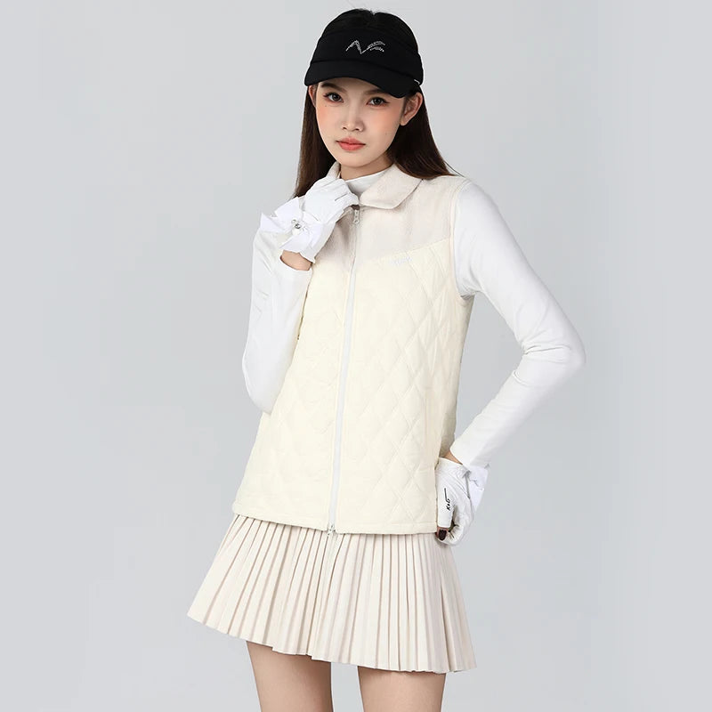 Golf Wear Winter Women's Waistcoat Comfortable Warm Vest Windproof Slim High Quality Outdoor Leisure Sports Suit Skirt