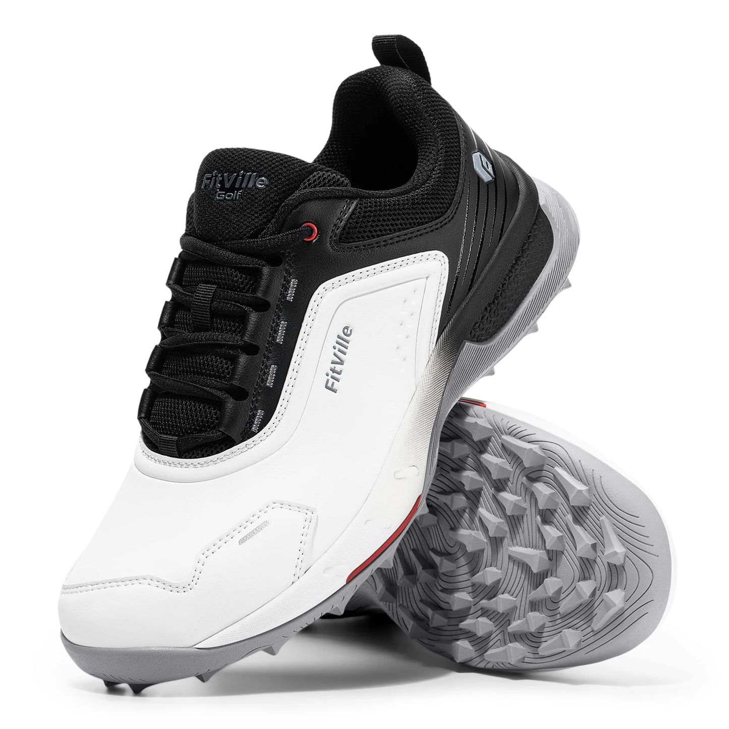 FitVille Men's Golf Shoes Professional Wide Spikeless Golfing Shoes for Men Wear Equipment Sports Sneakers Water Resistant