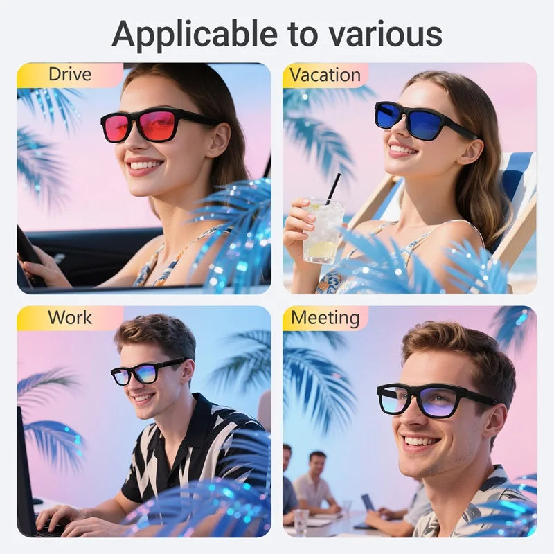Amazing Electrochromic Smart Ai Sunglasses Polarized UV Protection UV400 Glasses Lenses Swipe Fingers Change Color Instantly