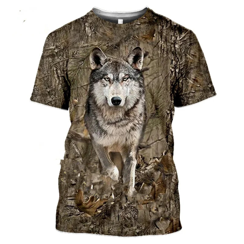 Deer Hare Hunting Camoufalge T Shirt Men 3D Camo Wild Boar Rabbit Hunter Printing T-Shirt Women Clothing Funny Short Sleeve