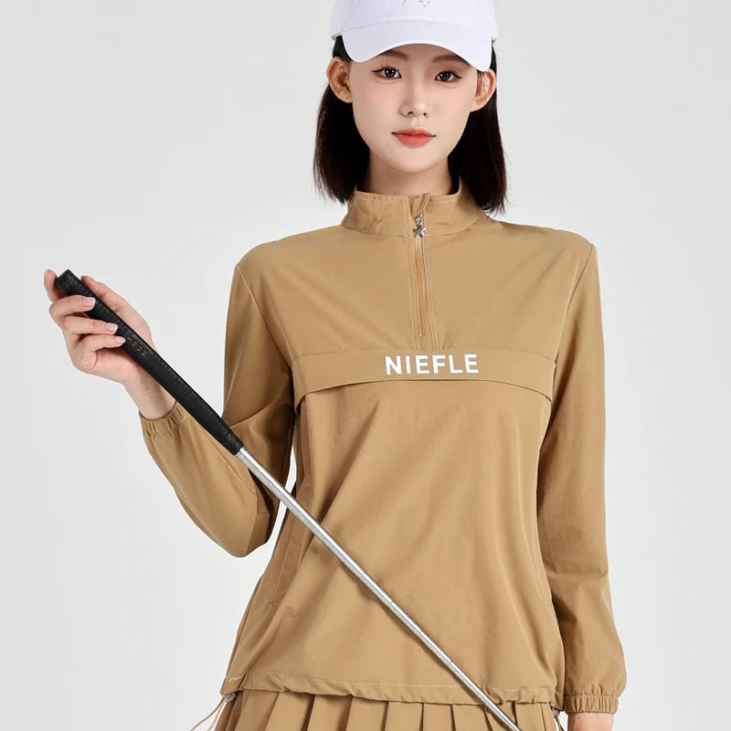 Golf Women's Winter New Long Sleeved Jacket Wrinkle Resistant High-quality Fashionable Short Skirt Outdoor Leisure Sports