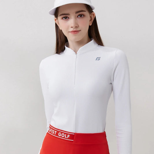 Golfist Golf Women Clothing Autumn Spring Long Sleeve T-shirt Stand Collar Golf Apparel Athletic Top