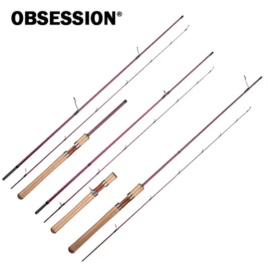 OBSESSION PHANTOM 2 Setions Fresh Water Lake Rock Trout Fishing Rod 1.8m 2.1m 2.25m Solid Tip Spinning Casting Fishing Rod