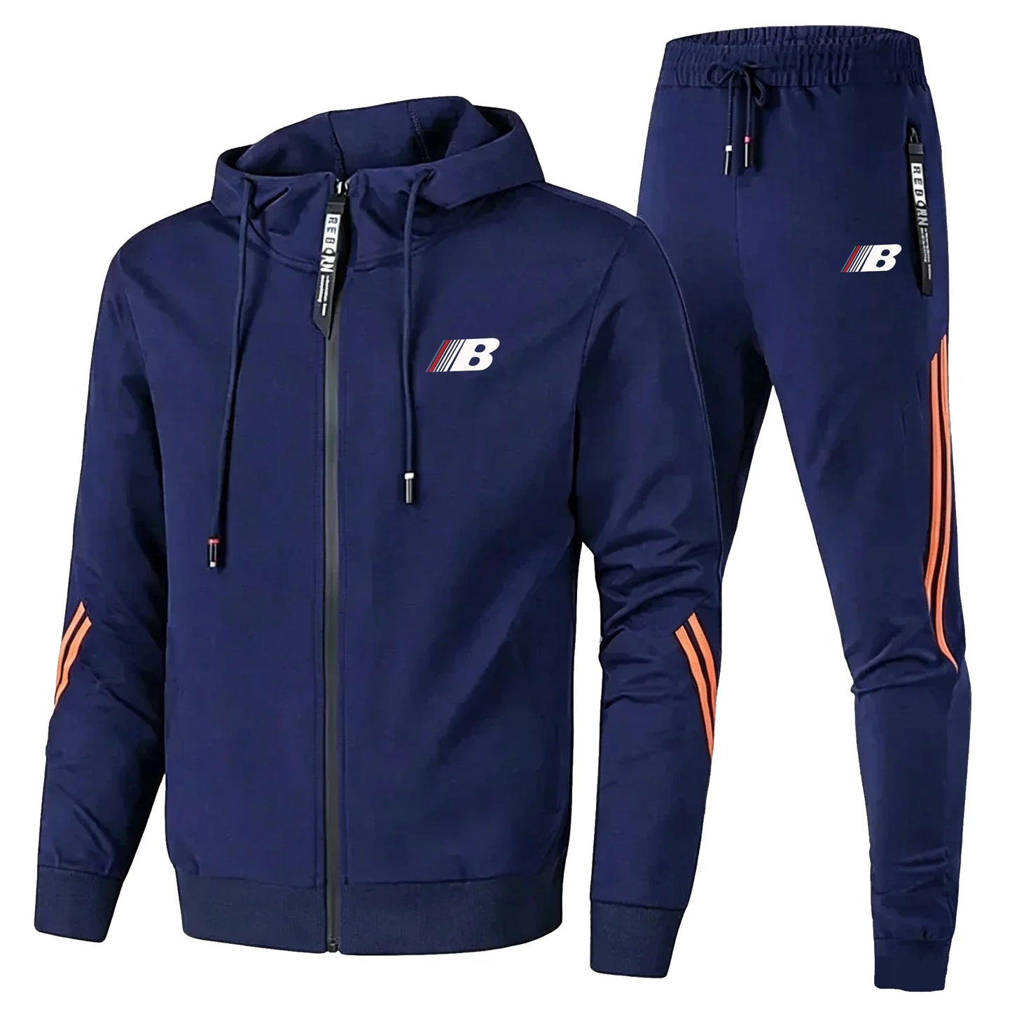 New Spring and Autumn Fashion Men's Sportswear Fitness Set, Golf Wear Two Piece Set, Casual Zipper Jacket and Sports Pants