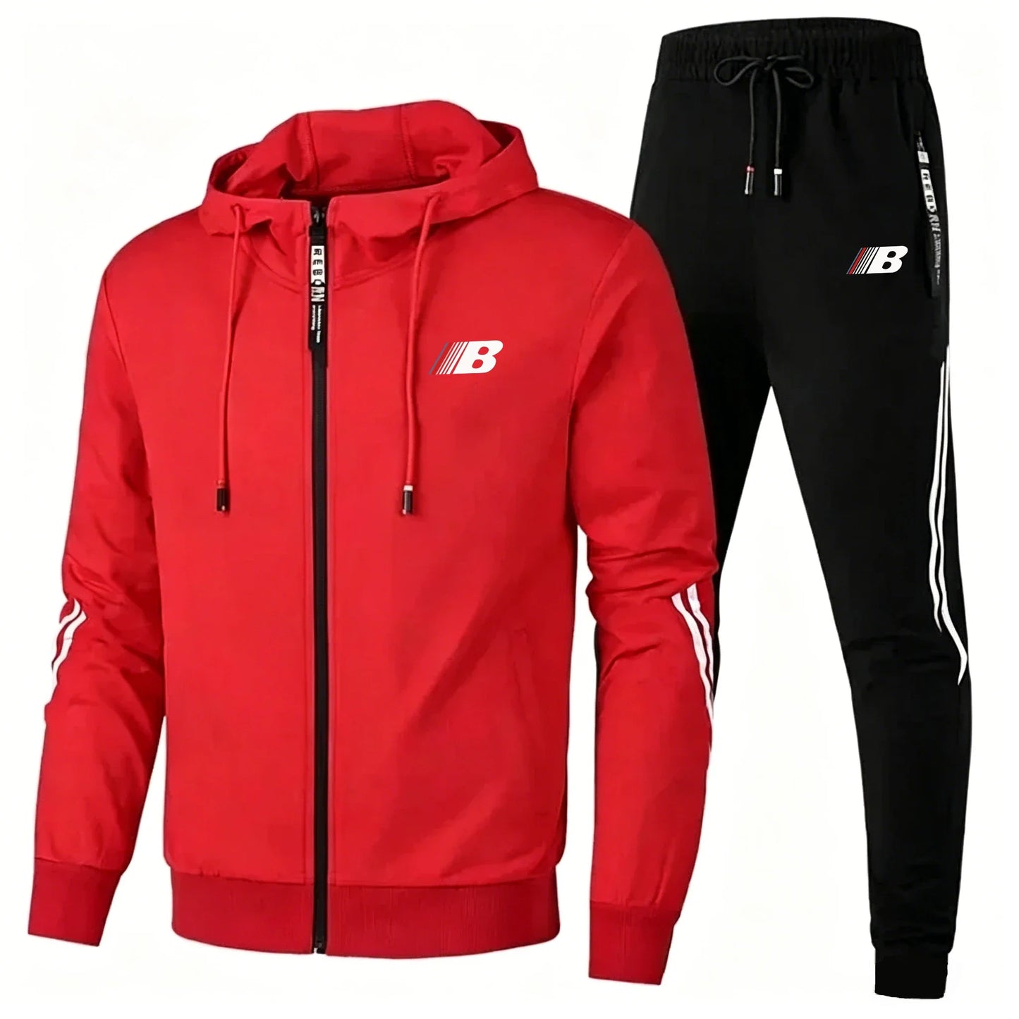 New Spring and Autumn Fashion Men's Sportswear Fitness Set, Golf Wear Two Piece Set, Casual Zipper Jacket and Sports Pants