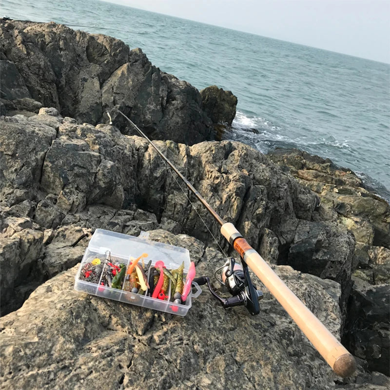 OBSESSION PHANTOM 2 Setions Fresh Water Lake Rock Trout Fishing Rod 1.8m 2.1m 2.25m Solid Tip Spinning Casting Fishing Rod