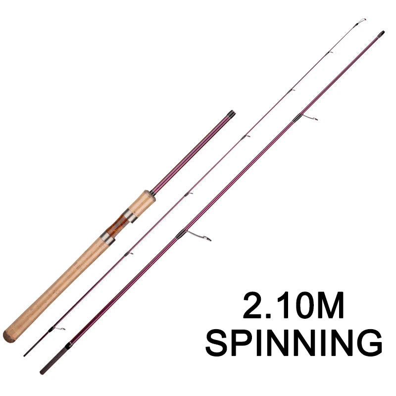 OBSESSION PHANTOM 2 Setions Fresh Water Lake Rock Trout Fishing Rod 1.8m 2.1m 2.25m Solid Tip Spinning Casting Fishing Rod