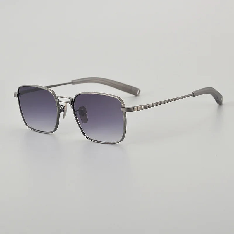 New Pure Titanium Luxury Cool Gradient Polarized Sunglasses Men Women Retro Square Hip-Hop Large Frame Driving Sun Glasses UV400