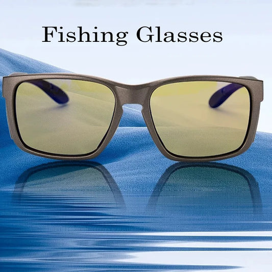 Outdoor Fishing Boating Polarized PC High Light Transmission Sunglasses With Adjustable Nose Pads and Non-slip Cord Design