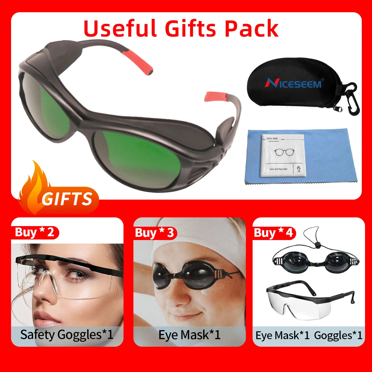 Laser Lenses Lead Glasses Radiological Protection Goggles Protective Eyepiece Industrial Safety Soldering Radiation 532nm 1064nm