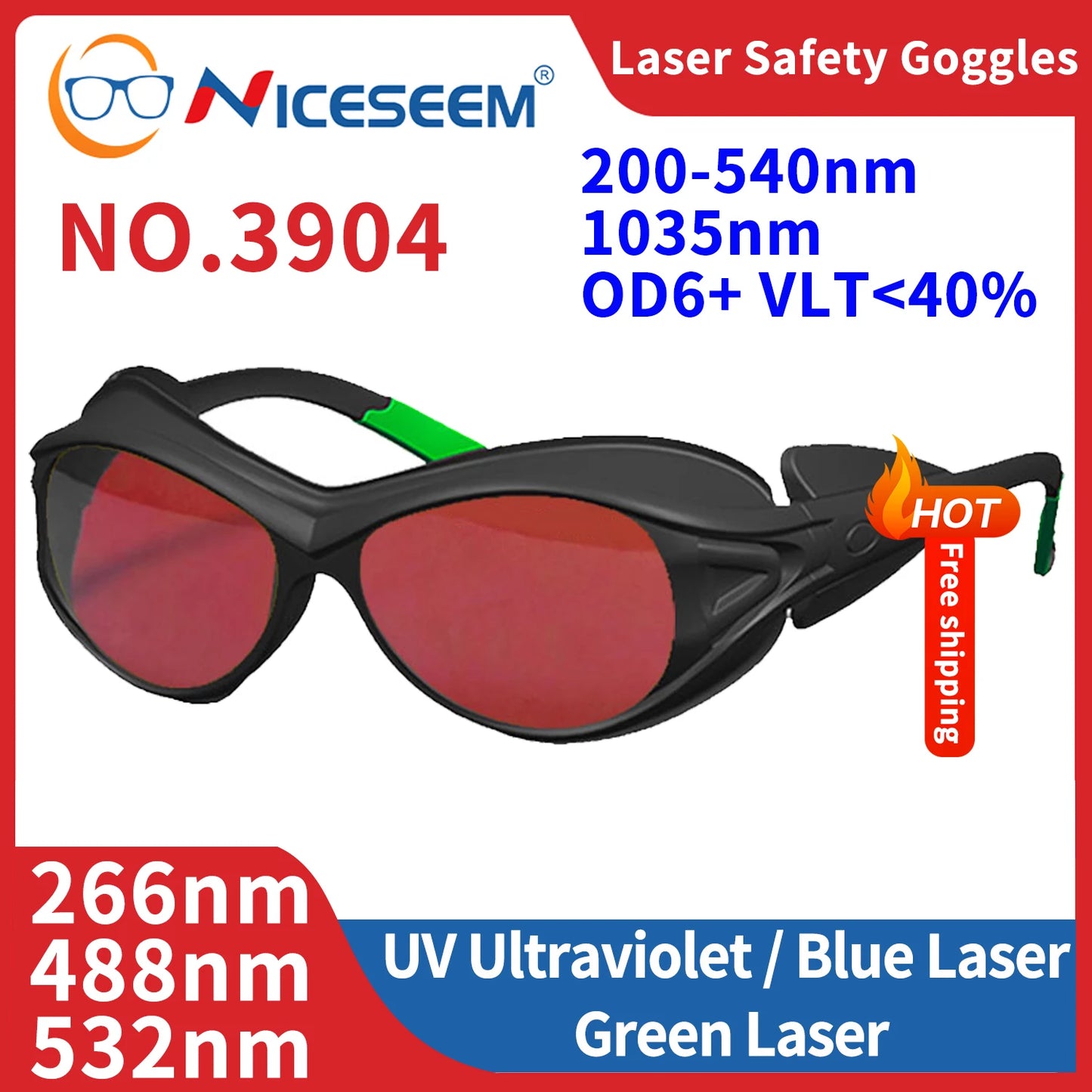 Laser Lenses Lead Glasses Radiological Protection Goggles Protective Eyepiece Industrial Safety Soldering Radiation 532nm 1064nm